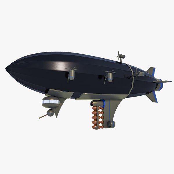 modelo 3d Army Zeppelin - Dirigible de ciencia ficción - Low Poly ...