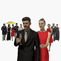 10x Scanned Elegant Business Office People Vol01 Collection Treapl 3D