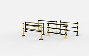 3D 3D Police Barricade 3D model model