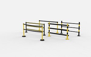 3D Police Barricade 3D model