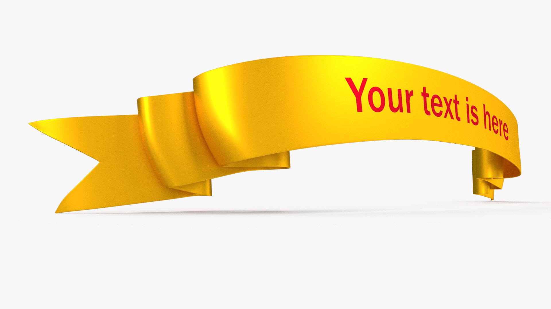 3D Gold Ribbon Banner Curved TurboSquid 2003144