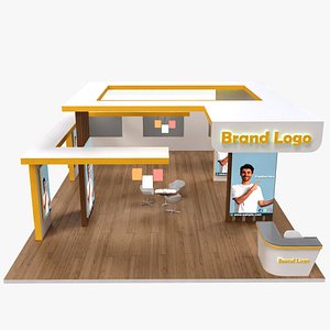 Premium Open Concept Exhibition Stall  Designed in Blender 3D model