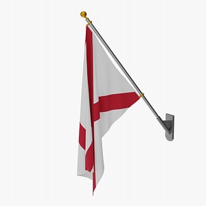 3D Wall Flag Alabama model