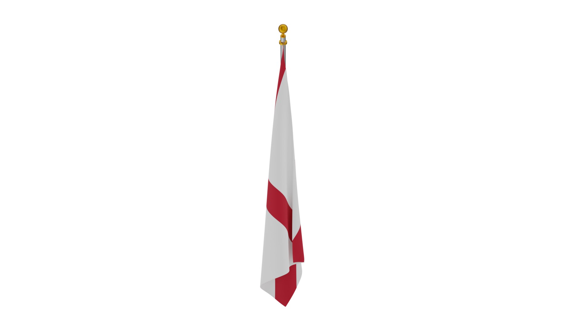3D Wall Flag Alabama Model - TurboSquid 2270007