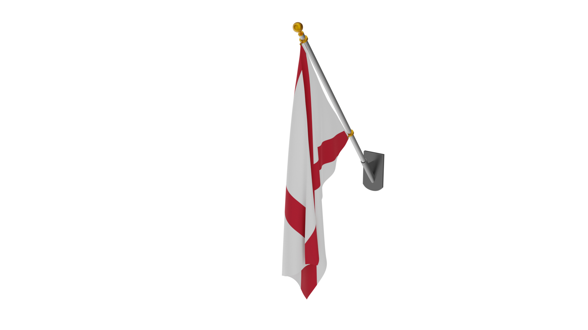 3D Wall Flag Alabama Model - TurboSquid 2270007