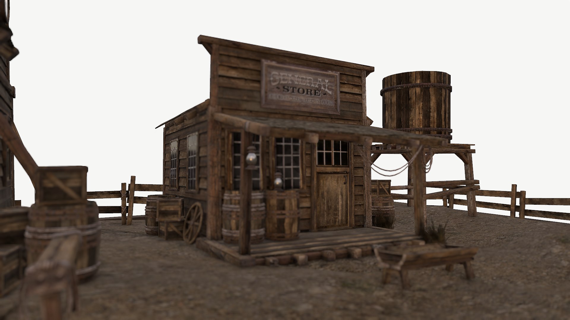 Old West Environment Kitbash 3D Model - TurboSquid 1352223