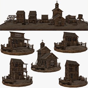 Old Wild West Cowboy Frontier Western America Environment Kitbash