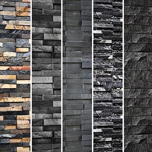 Collection of black stone slate
