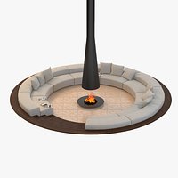 Circular Conversation Sofa With Firepit