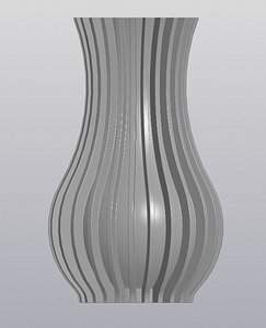 3D Striped vase model
