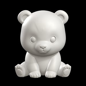 Cute Bear Cub Sculpture 3D model