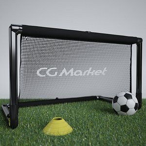 Portable Soccer Goal with Ball and Cone