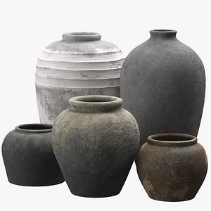 Artisan clay vases 3D model