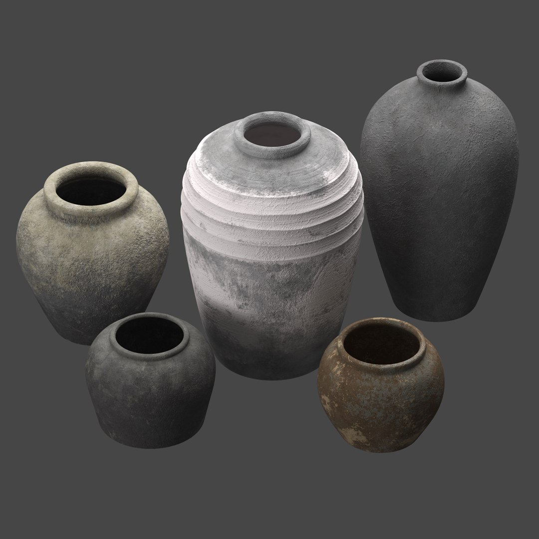 Artisan clay vases 3D model - TurboSquid 1883886