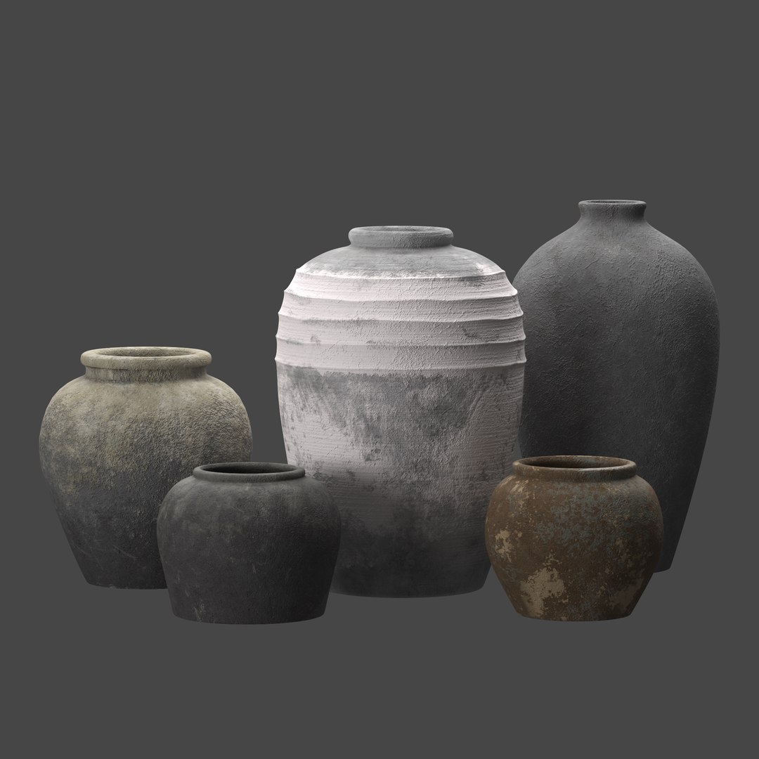 Artisan clay vases 3D model - TurboSquid 1883886