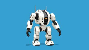 3D model Futuristic Robot  PBR Low Poly 3D Model