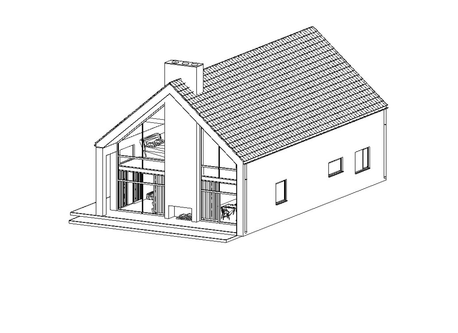 3D House 4 - Created with fully parametric Revit Families model ...