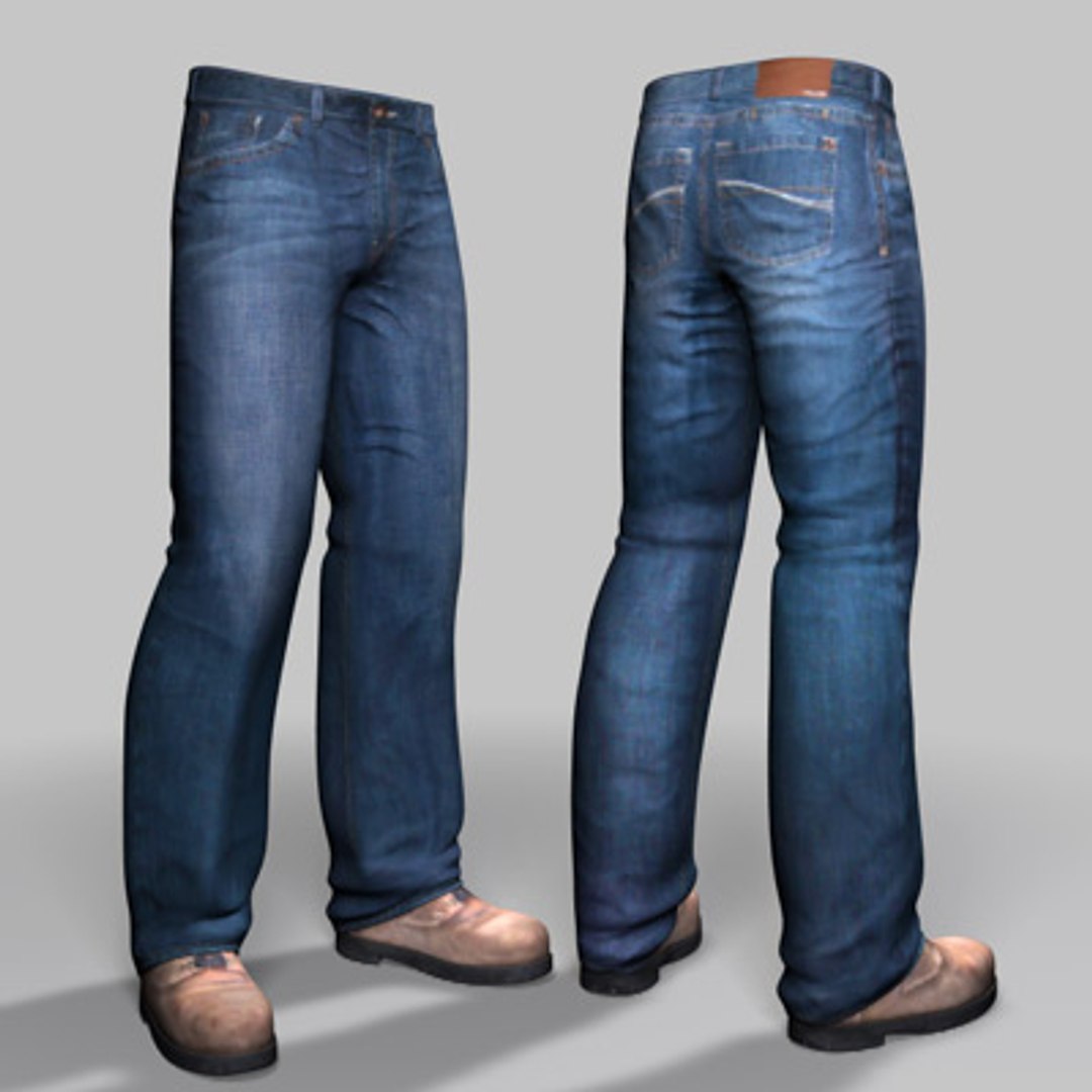 man jeans boots 3d model