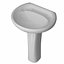 Halbrundes Waschbecken mit Sockel