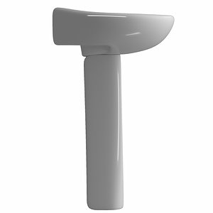 3D model pedestal half wash basin