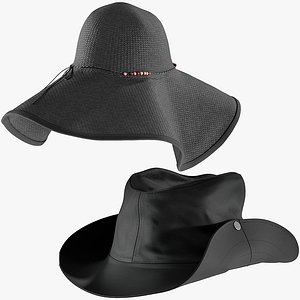 3D realistic hats 4 collections model