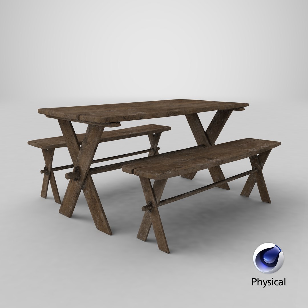 Medieval Table And Bench 8K PBR Textures 3D Model - TurboSquid 2006934