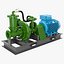 3D water pump motor model