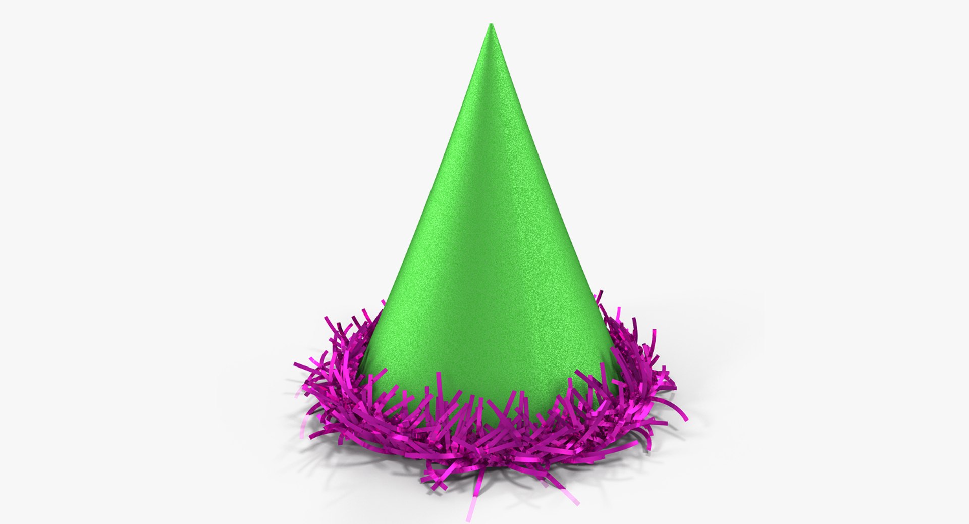 Party Hat with Metallic Tinsel Around 3D model preview