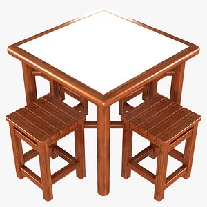 3D folding picnic table stools