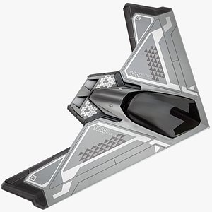 3D Sci-Fi Stealth Bomber Rigged PBR model