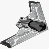 Sci-Fi Stealth Bomber Rigged PBR
