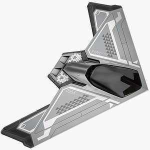 Sci-Fi Stealth Bomber Rigged PBR