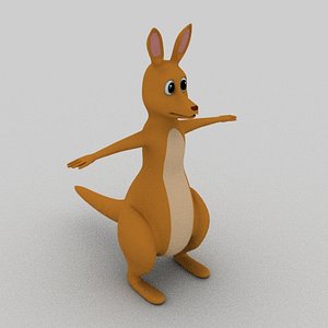 kangaroo cartoon animation 3D model