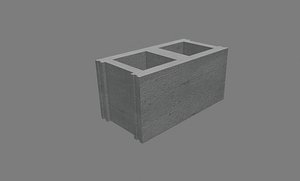 3D cinderblock block cinder