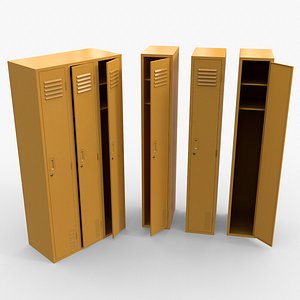 PBR School Gym Locker 03 - Yellow model