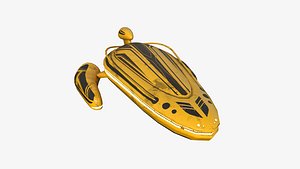 3D model Alien Spaceship UFO H08 Yellow Dirt - Sci Fi Spacecraft Design