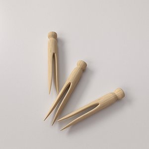 3d 3ds wooden clothespin v2