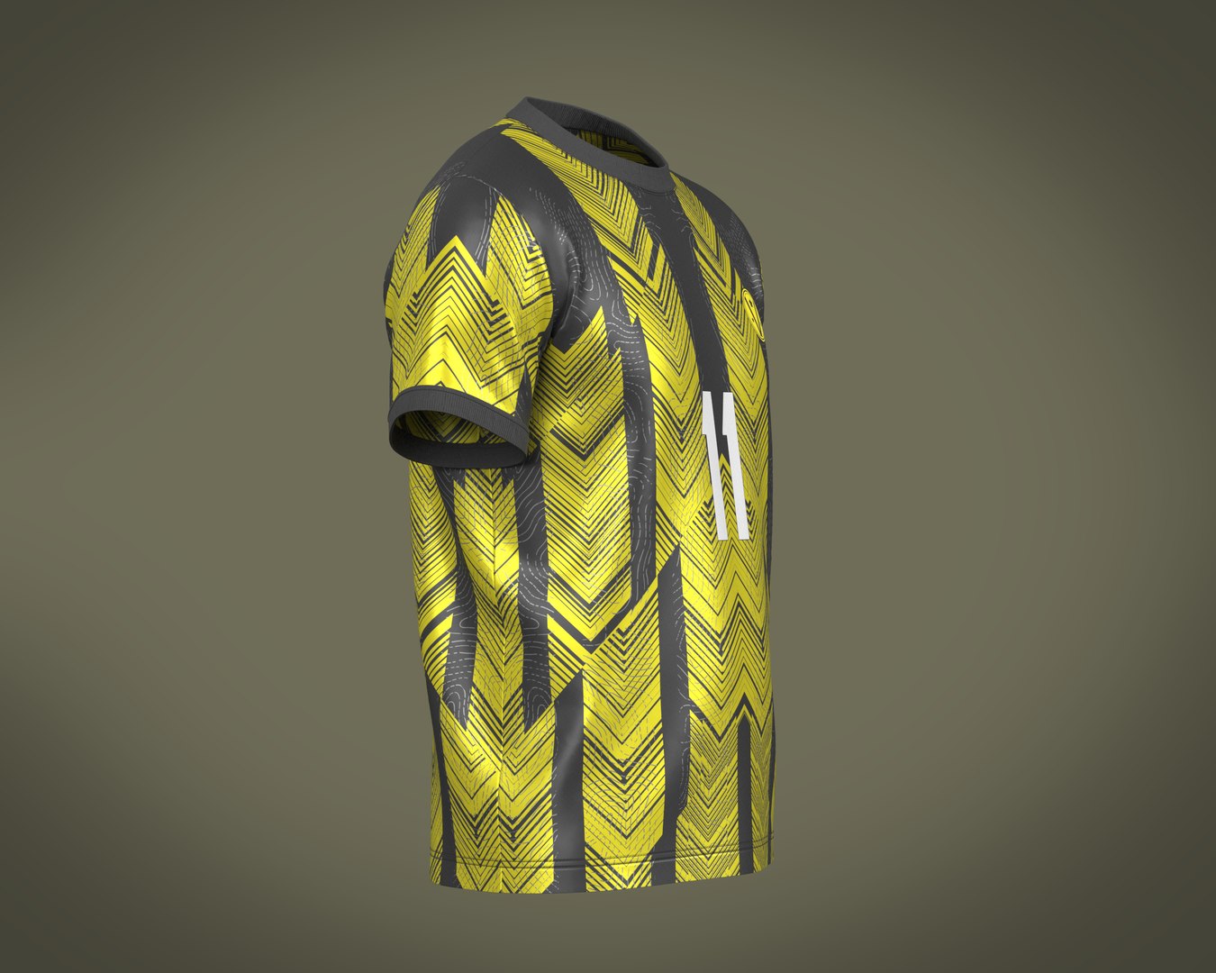 Soccer Football Neon yellow with black Jersey Player-11 model - TurboSquid  2039227