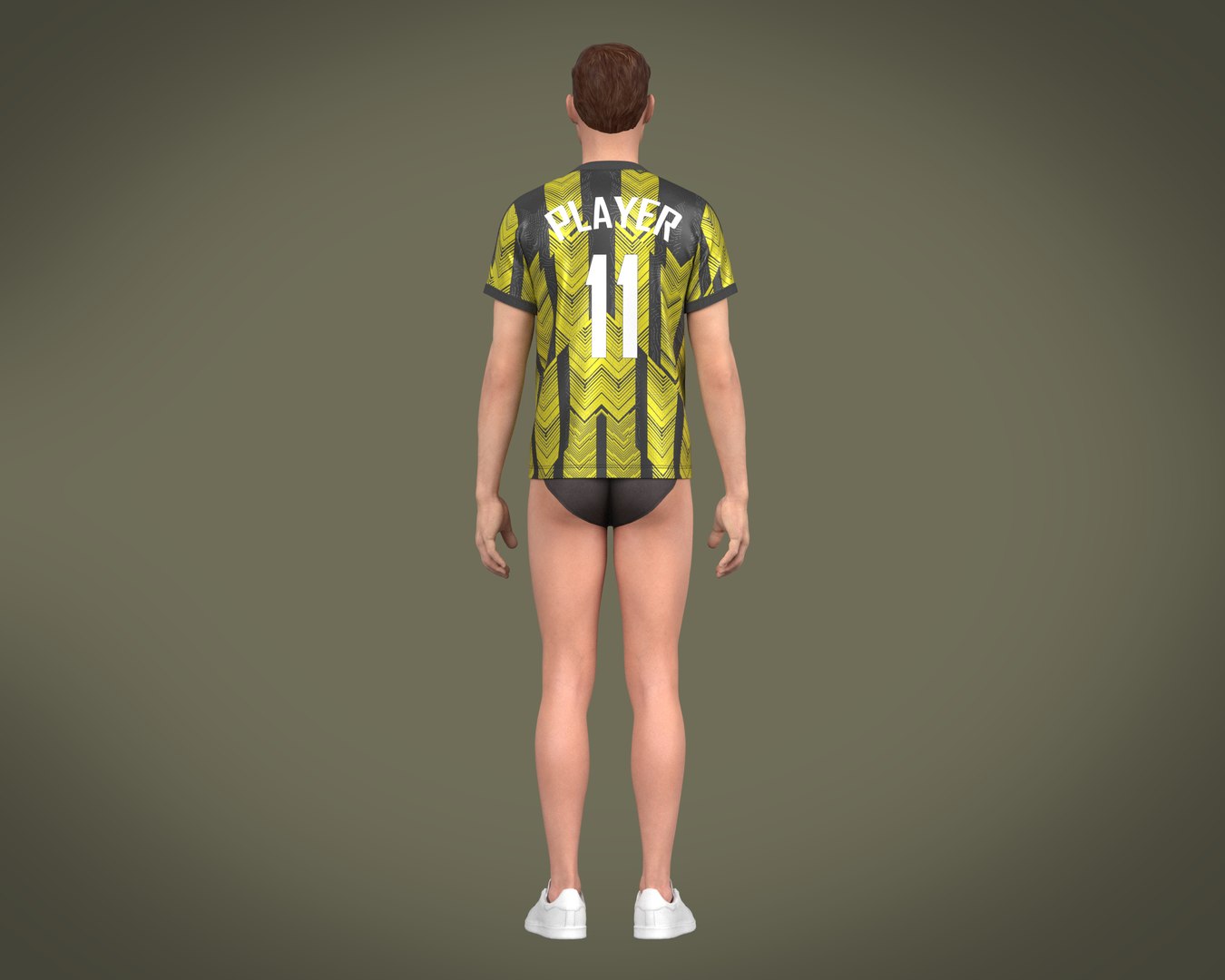 3D Soccer Football Black and Brown Jersey Player-11 - TurboSquid