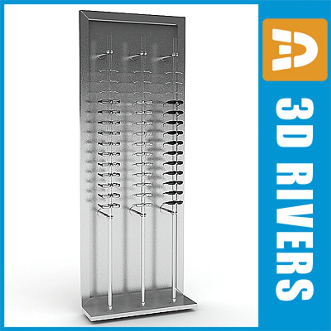 3d model glasses display rack