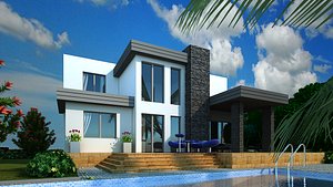 villa architecture 3D model