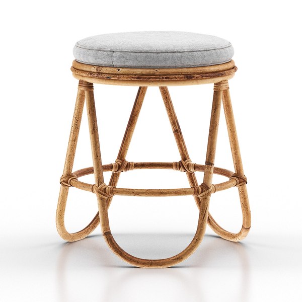 short rattan stool