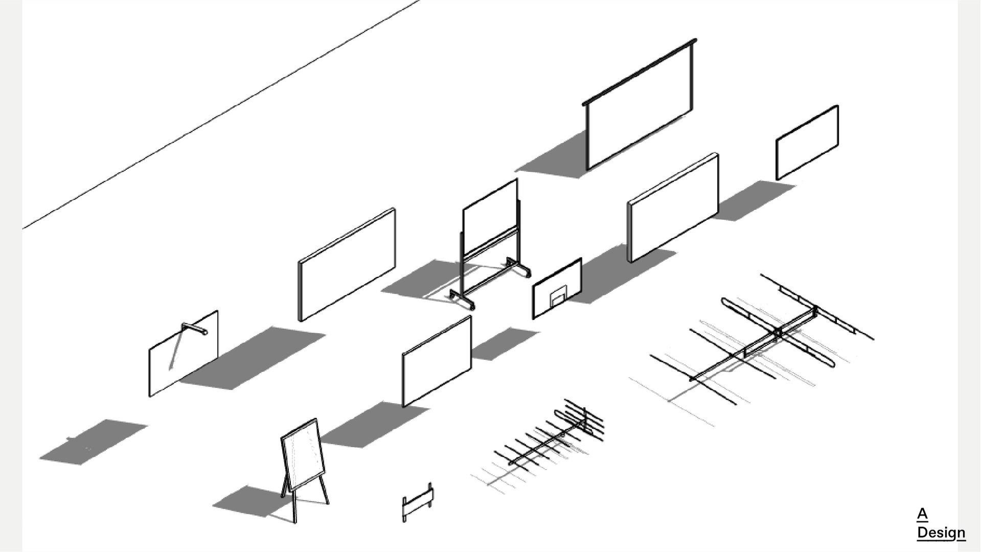 Whiteboards And TVs - Pack Of Revit Families 3D Model - TurboSquid 2017246