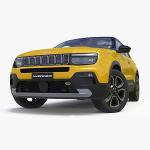 Jeep Avenger Crossover Yellow Rigged for Cinema 4D