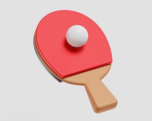 3D Table Tennis Racket and Ball model