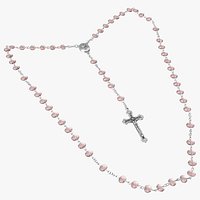 Catholic Rosary Beads with Cross Pendant Pink