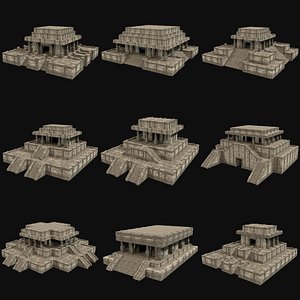 ANCIENT TEMPLE PYRAMID AZTEC MAYAN INCA PLATFORM RUIN COLLECTION