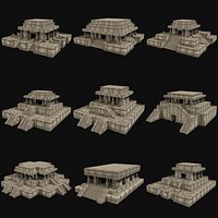 ANCIENT TEMPLE PYRAMID AZTEC MAYAN INCA PLATFORM RUIN COLLECTION