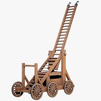 Medieval Siege Ladder Opened PBR