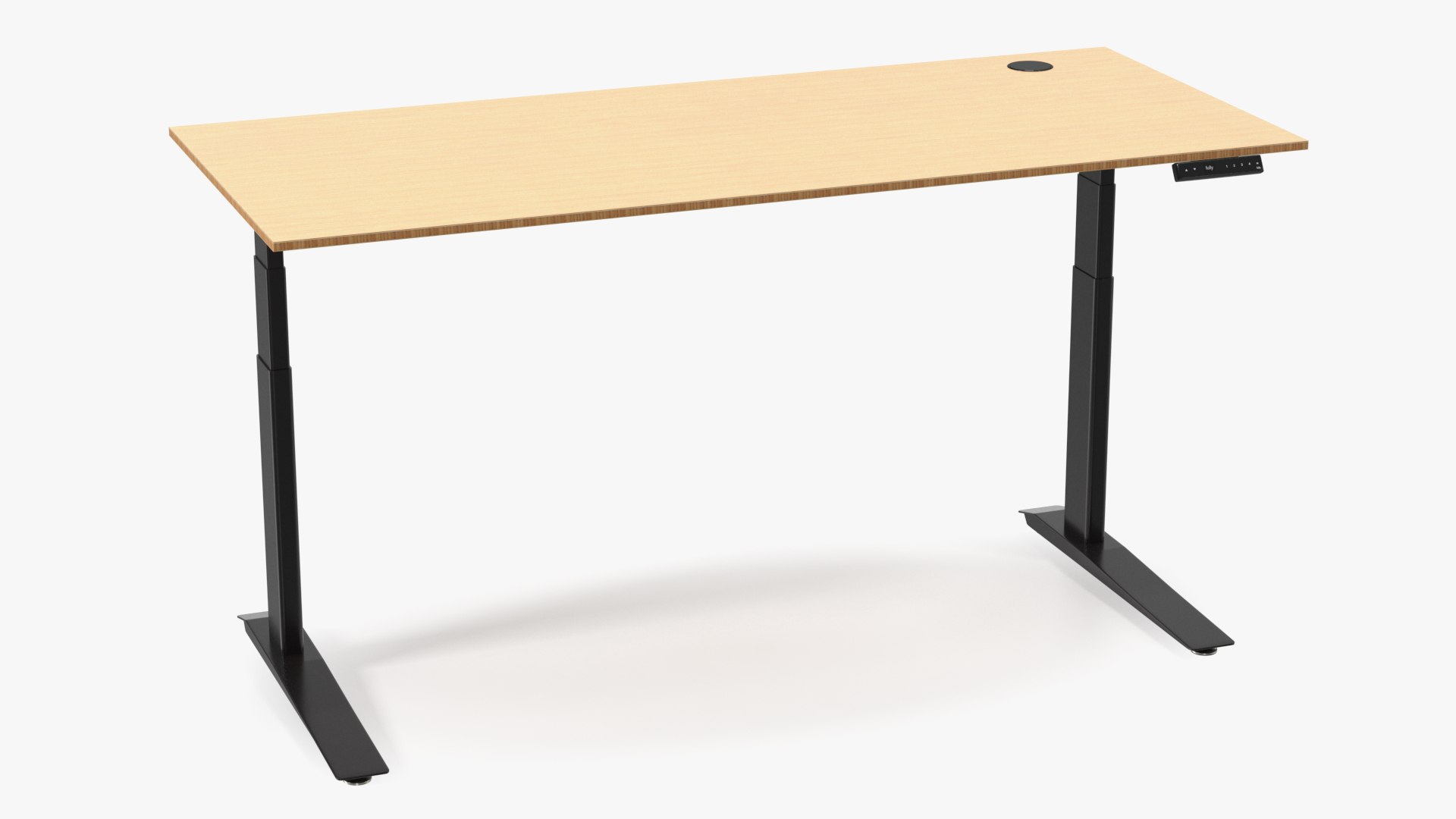 Yellow Standing Desk Workstation 3D model preview